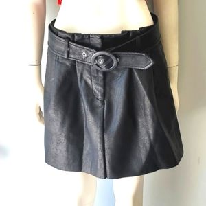 Zara Faux Leather Belted Skirt